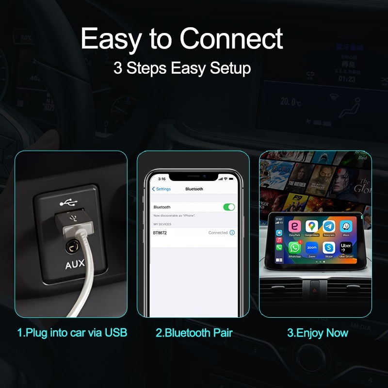 IYING Exclusive Android 13.0 Wireless CarPlay AI Box with Carplay DVD/CD Player
