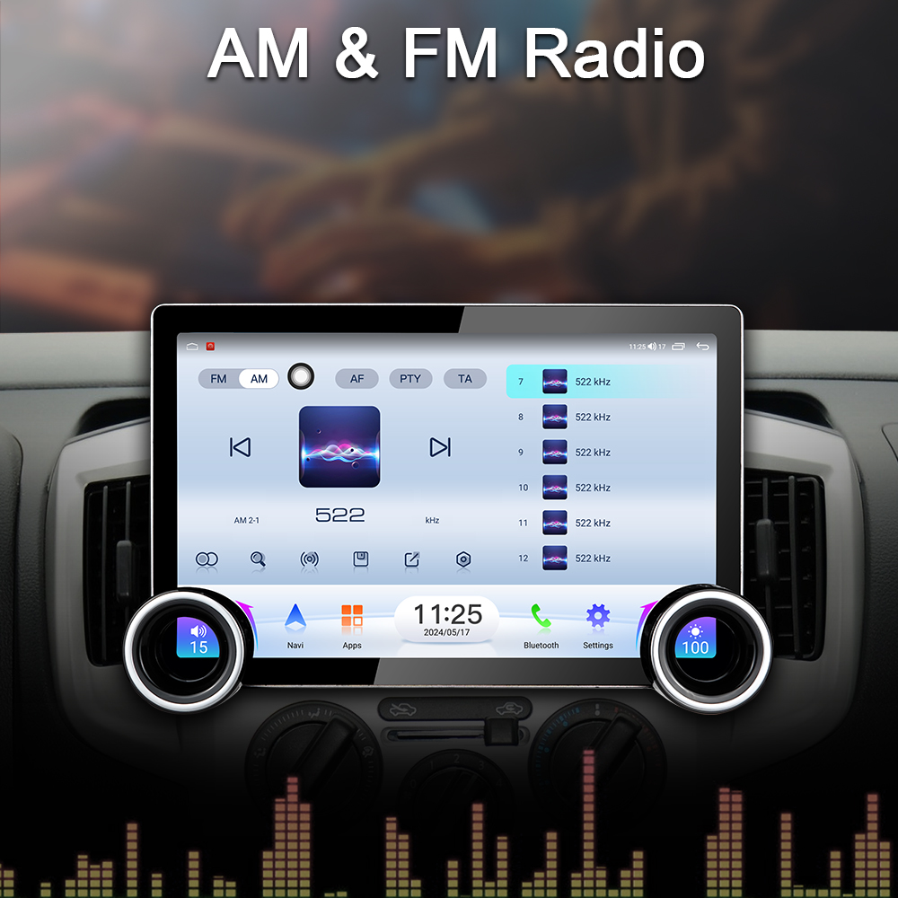 11.6-inch 2K QLED Touchscreen Android Car Stereo with Dual Knob Design