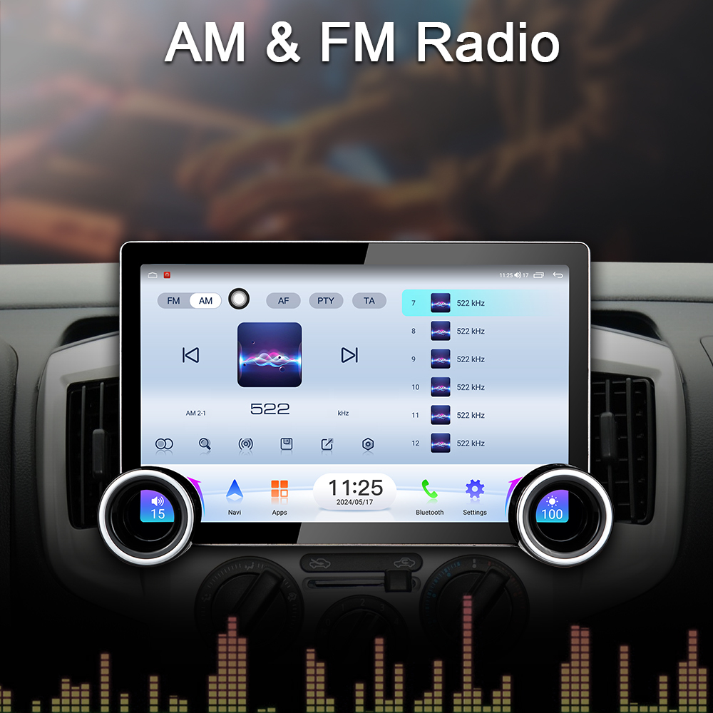 11.6-inch 2K QLED Touchscreen Android Car Stereo with Dual Knob Design