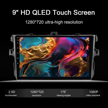 Carplay Car Radio 9 Inch Touch Screen Android 13 32G For Toyota Corolla 2009-2013 