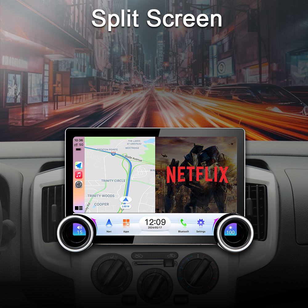 11.6-inch 2K QLED Touchscreen Android Car Stereo with Dual Knob Design