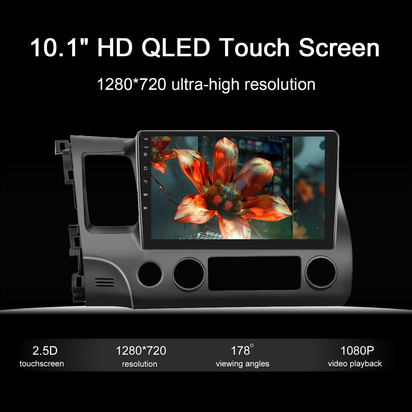 10.1 inch IPS Touch Screen Android 12 Car Radio for Honda Civic 2006-2011 with 2GB RAM+32GB ROM
