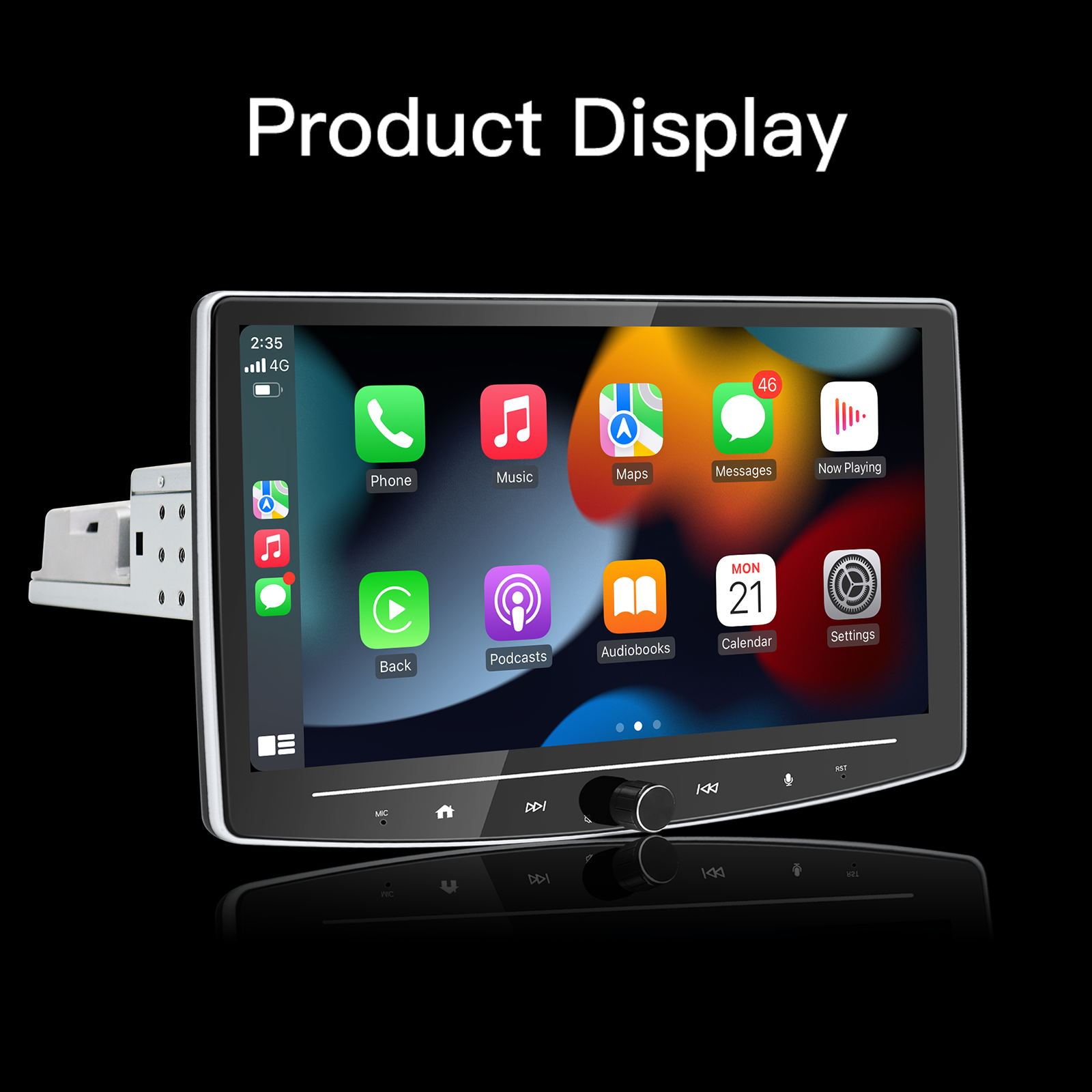 10-inch Double DIN Android Knob-Adjustable Touch Screen Car Radio