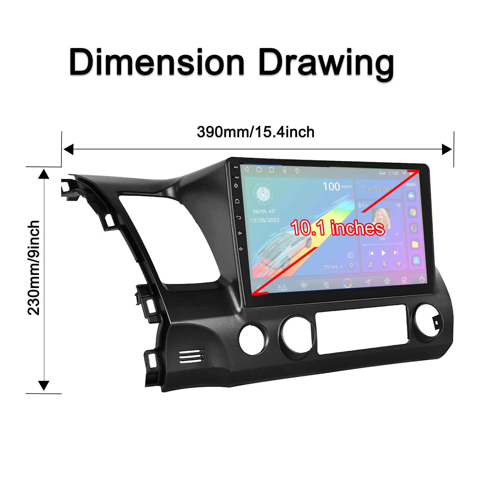 10.1 inch Touch Screen Android 12 Car Radio for Honda Civic 2006-2011