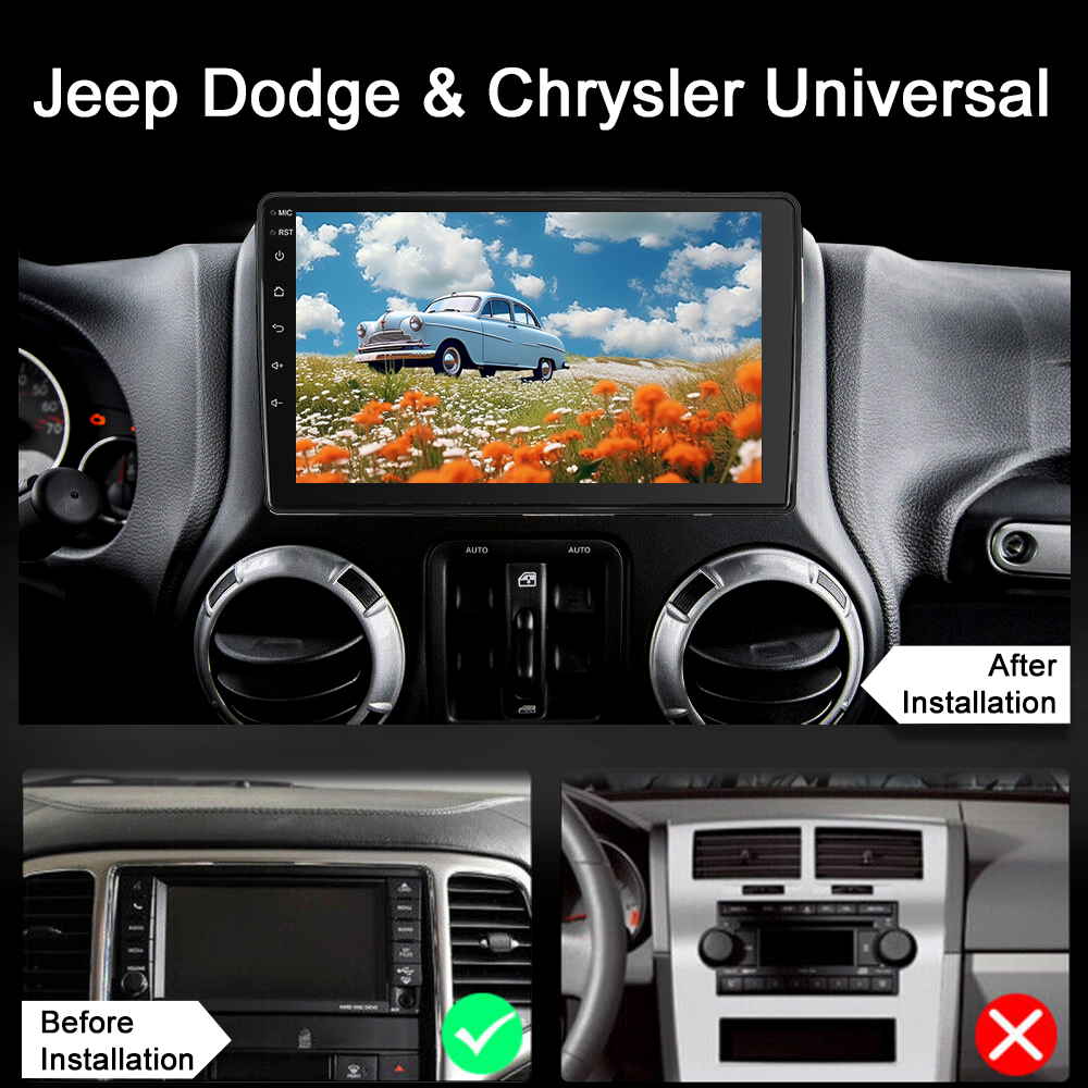 JEEP|DODGE|CHRYSLER|10-Inch Touch Screen Display|Car Radio|Universal Package