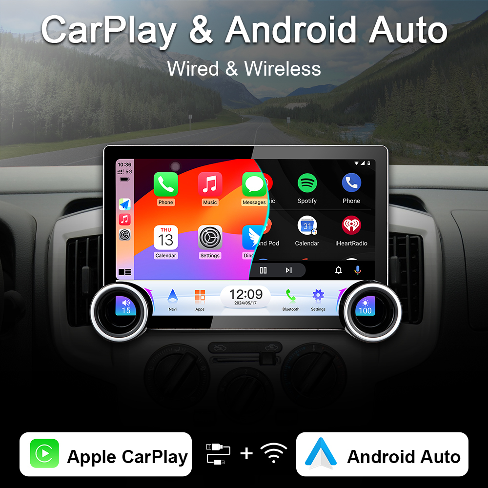 11.6-inch 2K QLED Touchscreen Android Car Stereo with Dual Knob Design