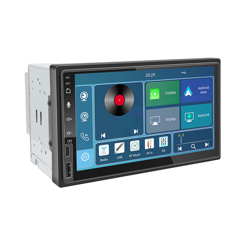 7 Inch IPS touch screen Linux Universal Double Din Car Stereo Support Wireless CarPlay & Wired Android Auto with Live Rear-View Backup Camera
