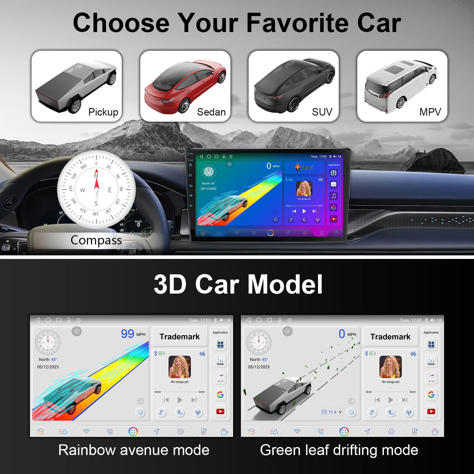 10-inch Double DIN Android Knob-Adjustable Touch Screen Car Radio