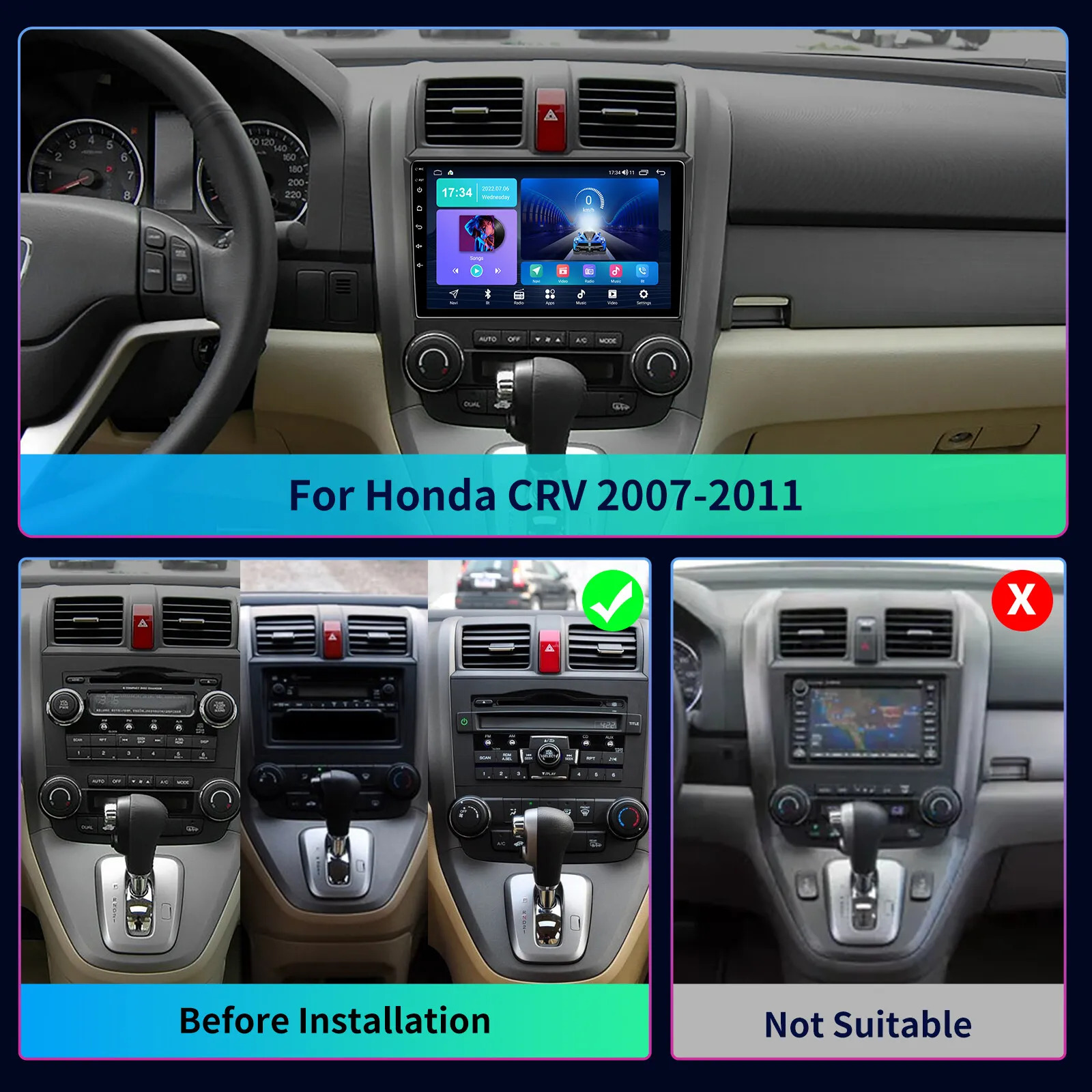 9.2" Android 13 Car Radio For Honda CRV 2007-2011 