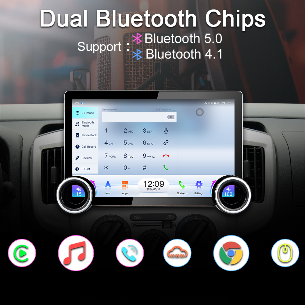 11.6-inch 2K QLED Touchscreen Android Car Stereo with Dual Knob Design