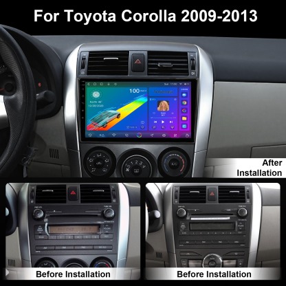 Carplay Car Radio 9 Inch Touch Screen Android 13 32G For Toyota Corolla 2009-2013 