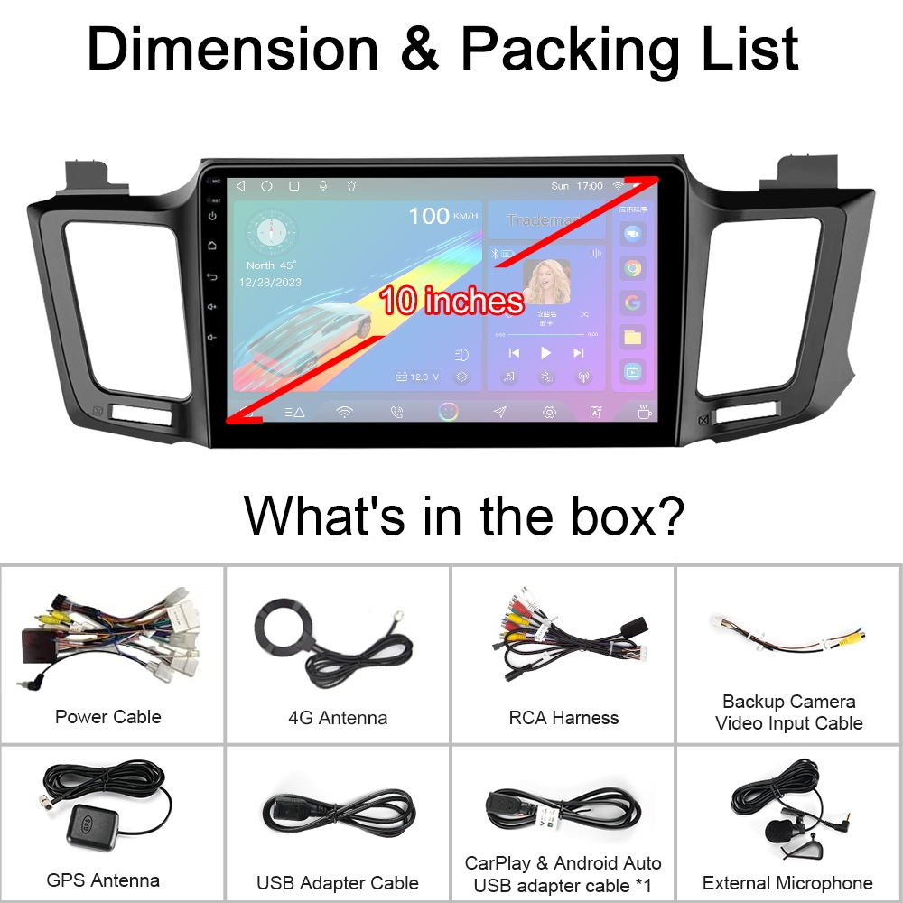 Joying 10.1 Inch Toyota RAV4 2013-2018 Car GPS Radio