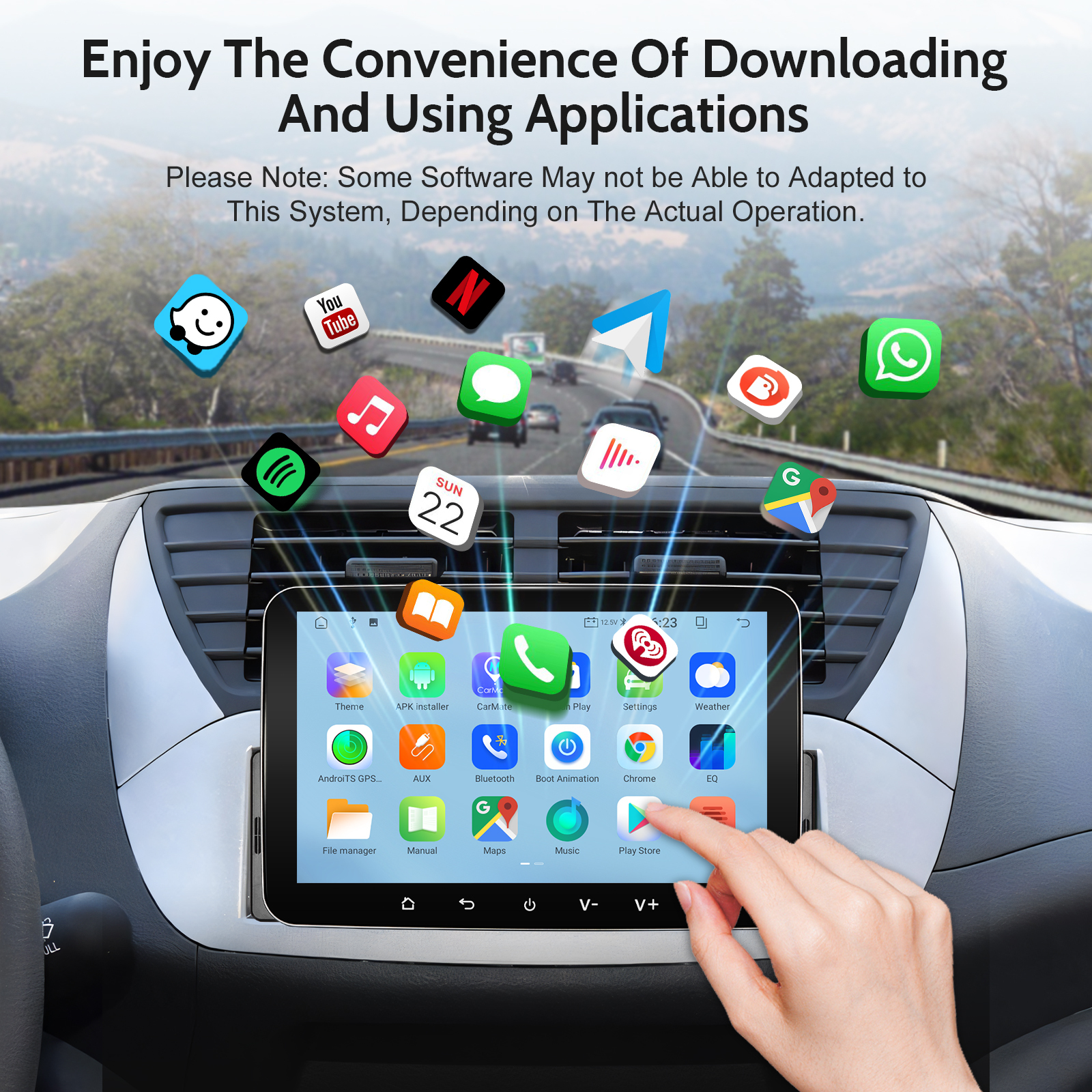 7" Single Din Car Stereo with Wireless CarPlay & Android Auto - Bluetooth, GPS, WiFi, FM Radio, Touchscreen Multimedia Player