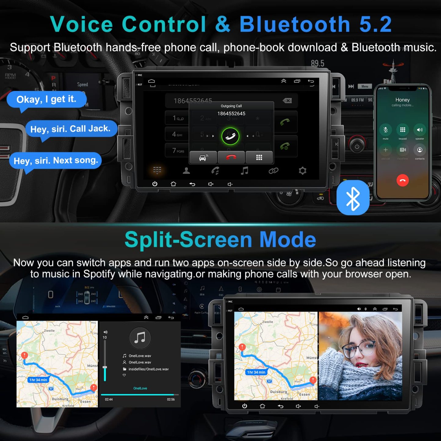 8-Inch IPS Touch Screen Car Stereo For GMC