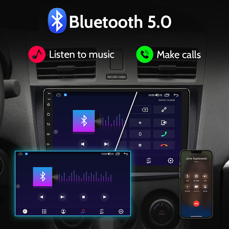 9 Inch Touch Screen Android 12 Car Stereo for Mazda 3 2009-2013