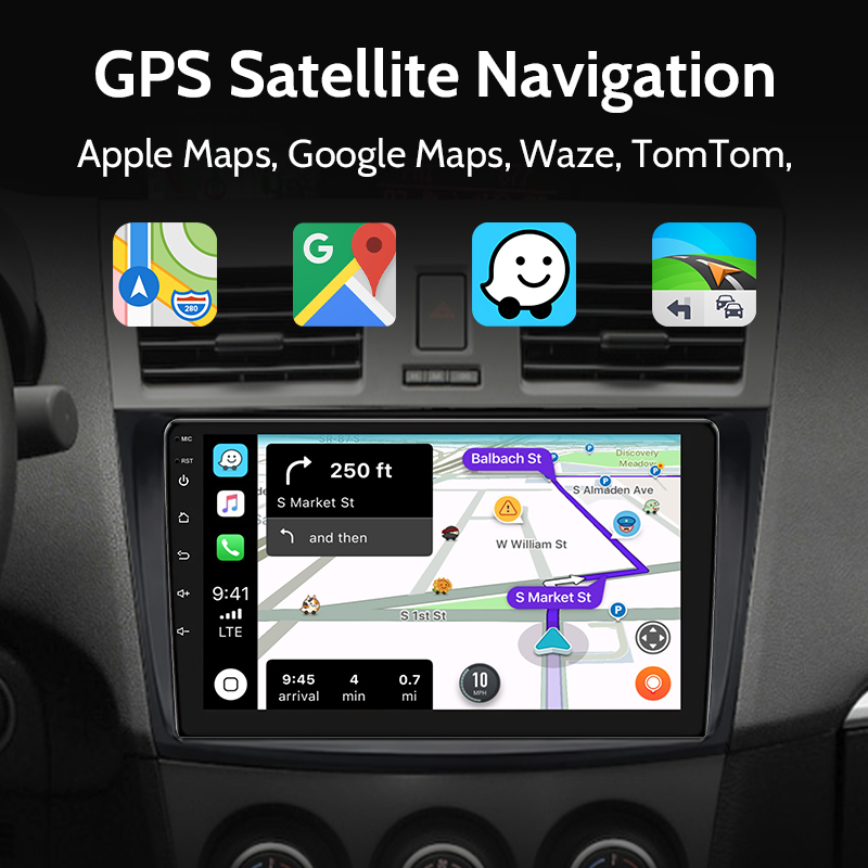 9 Inch Touch Screen Android 12 Car Stereo for Mazda 3 2009-2013