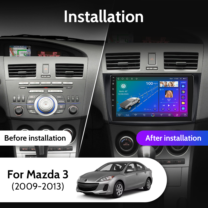 9 Inch Touch Screen Android 12 Car Stereo for Mazda 3 2009-2013