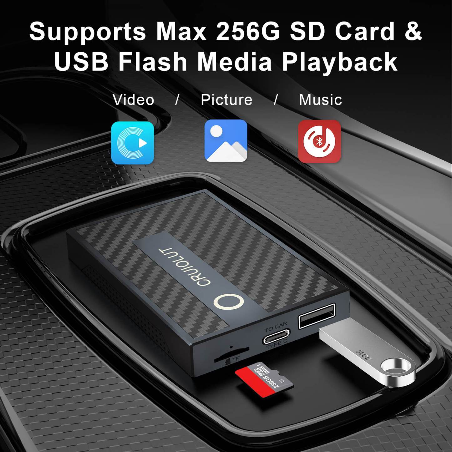 Ultra-Stable Plug&Play Carplay AI Box Media Player With Maximum Compatibility With Android & Apple