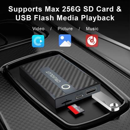 Ultra-Stable Plug&Play Carplay AI Box Media Player With Maximum Compatibility With Android & Apple