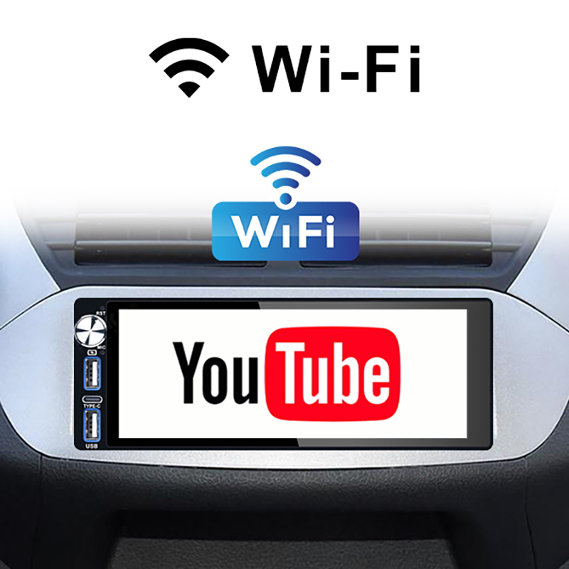 6.9" Touch Bluetooth Single Din Car Stereo For Apple/Android CarPlay With 2GB + 32GB  