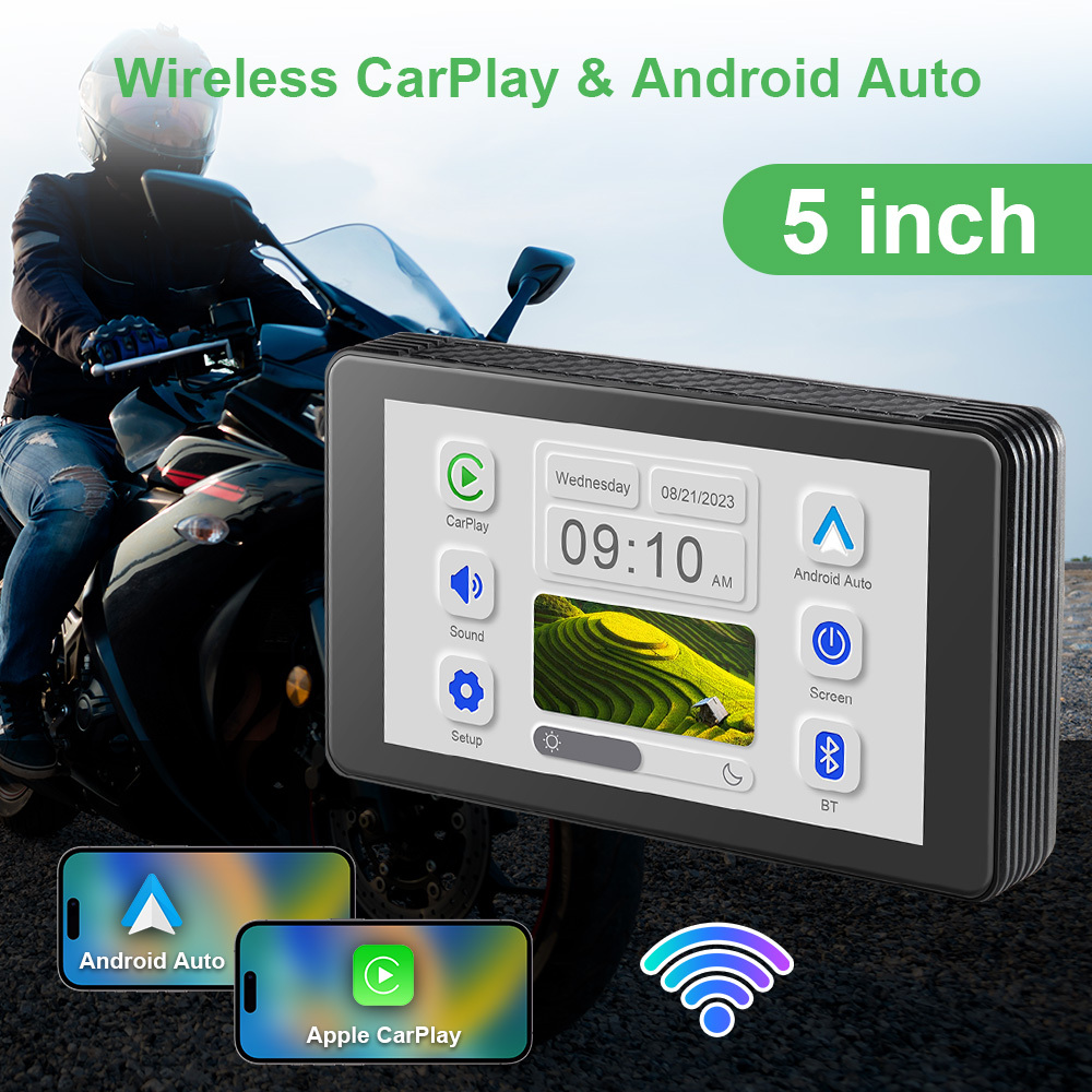 5 Inch Motorcycle CarPlay Navigator Portable Waterproof Screen