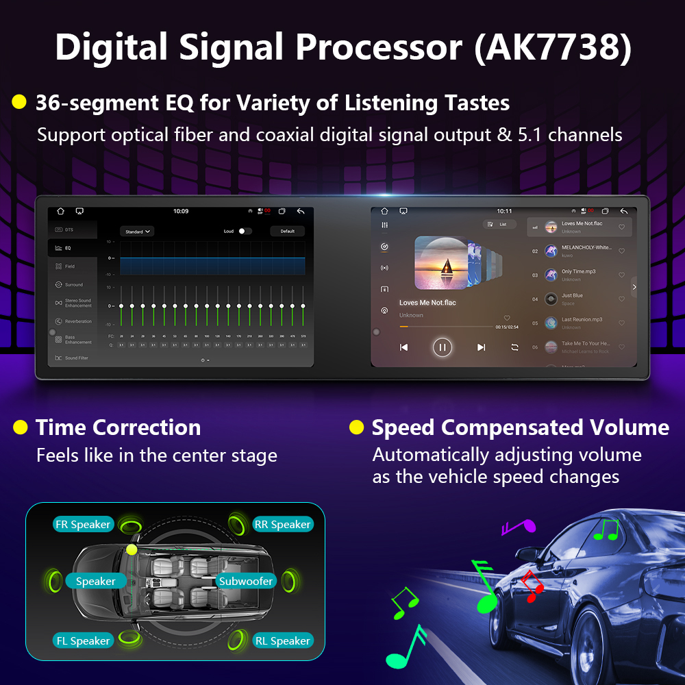 11.5" Dual Screen Autoradio Car Radio Touch Screen Car MP5 Player with Wireless Carplay & Android Auto BT/Type-C/USB