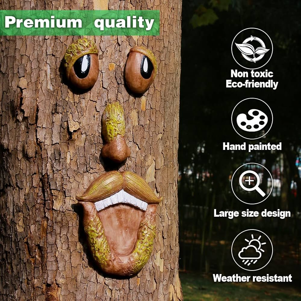 🪵 Garden Tree Face Decoration for Halloween Easter