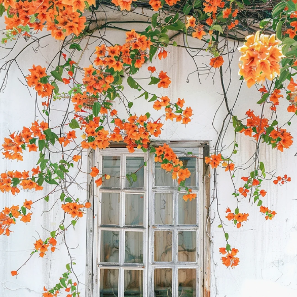 🧡America Trumpet Creeper Seeds – Vibrant Scarlet Blossoms