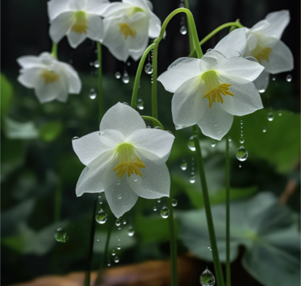 Skeleton Flower Seeds ~ Crystal Flower ~ Gray’s Double-Leaf ~ Twoflower ~ Diphylleia Grayi ~ Cool Flowers ~ Rare ~ Heirloom Seeds