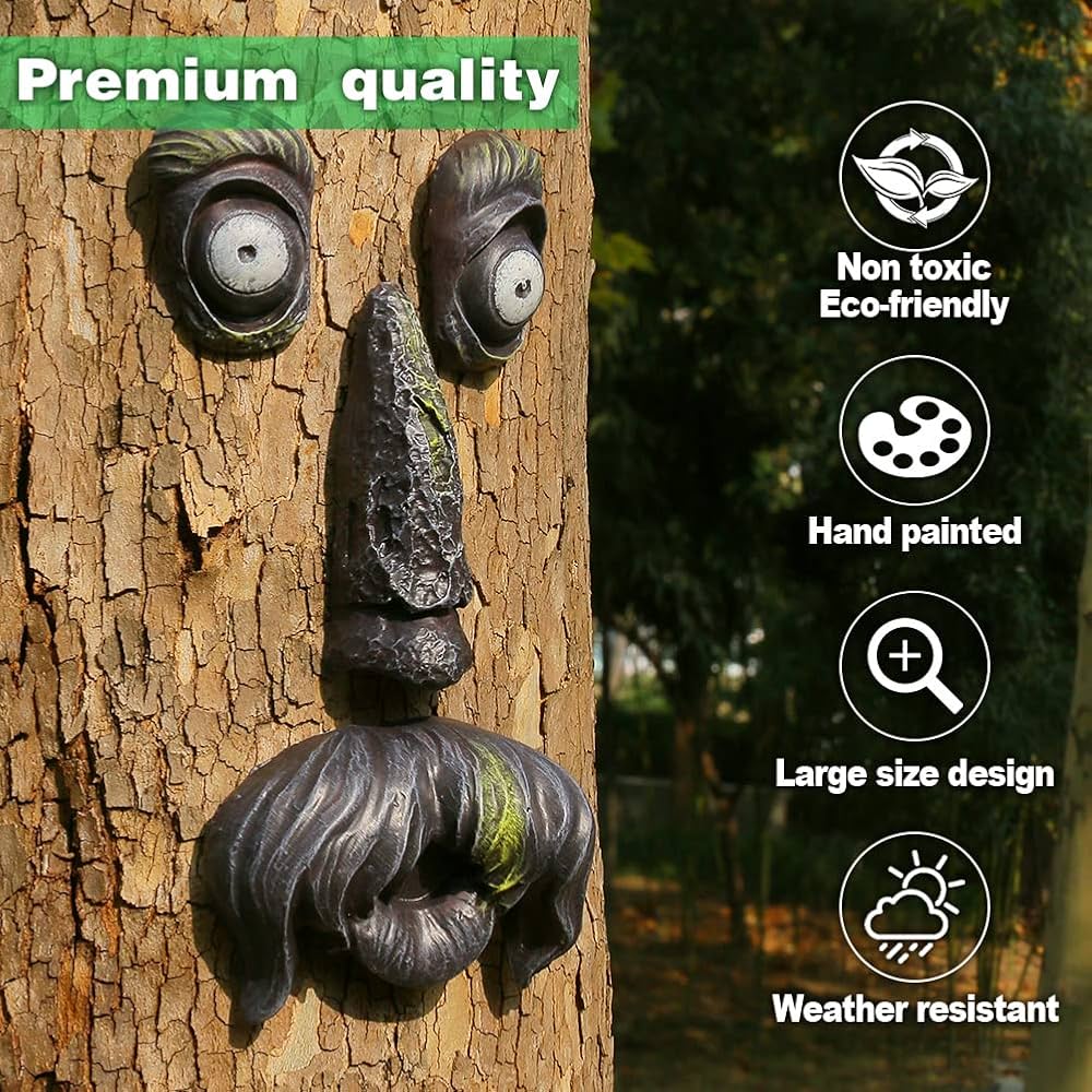 🪵 Tree Face Garden Decoration for Halloween & Easter