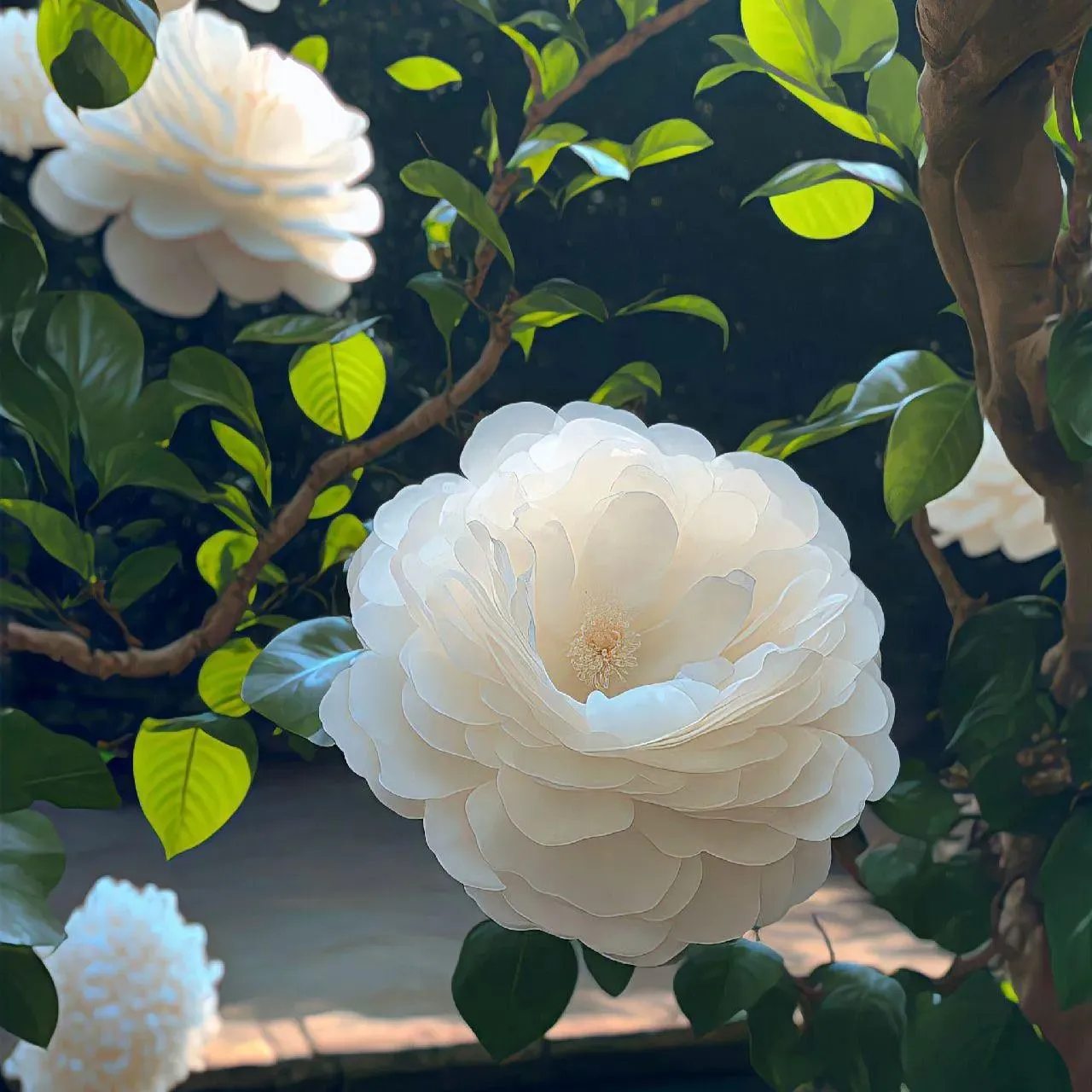 White Heart Large Camellia Seeds