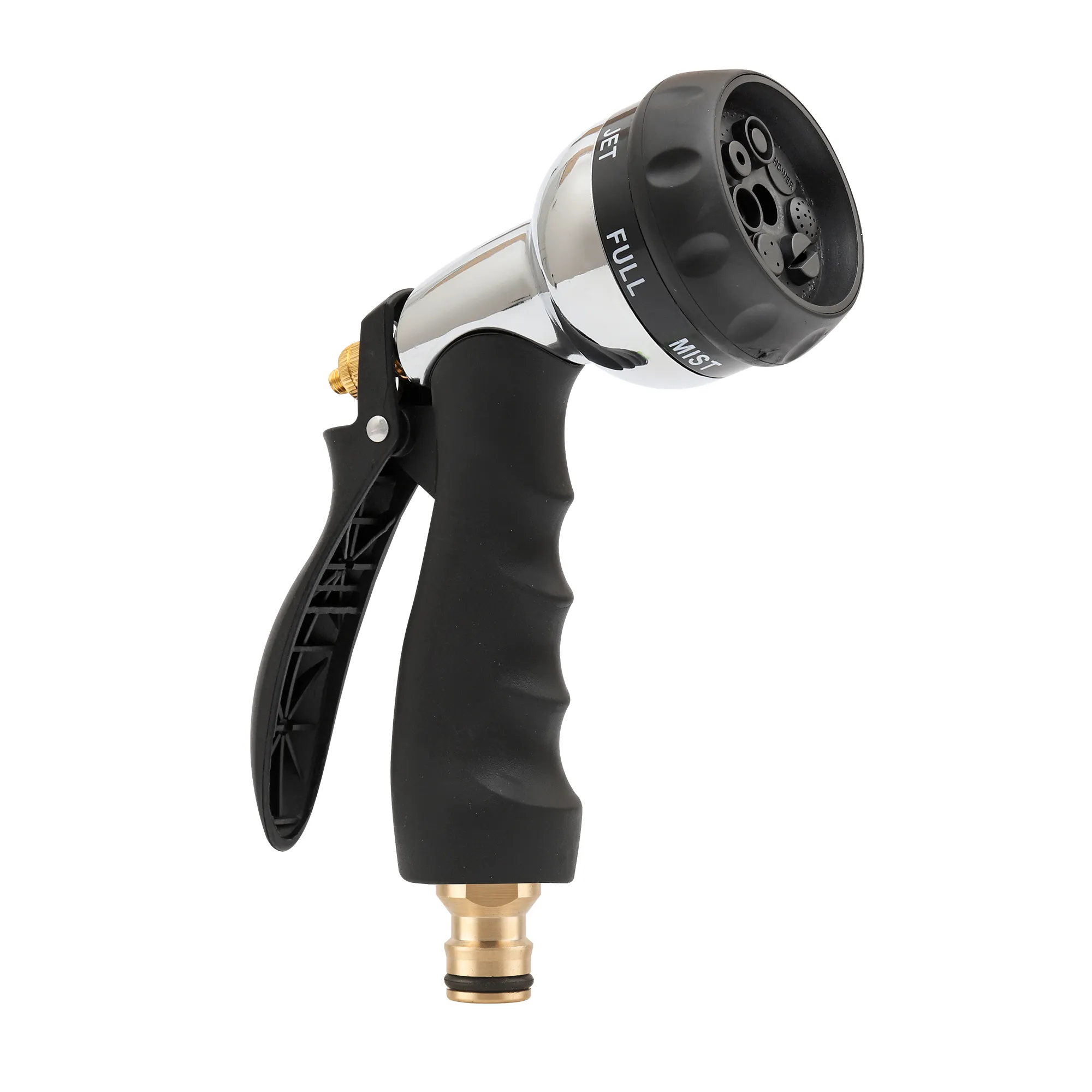 7 Watering Modes Garden Hose Nozzle, made of alloy with soft rubber coating, Ergonomic and Comfortable Handle