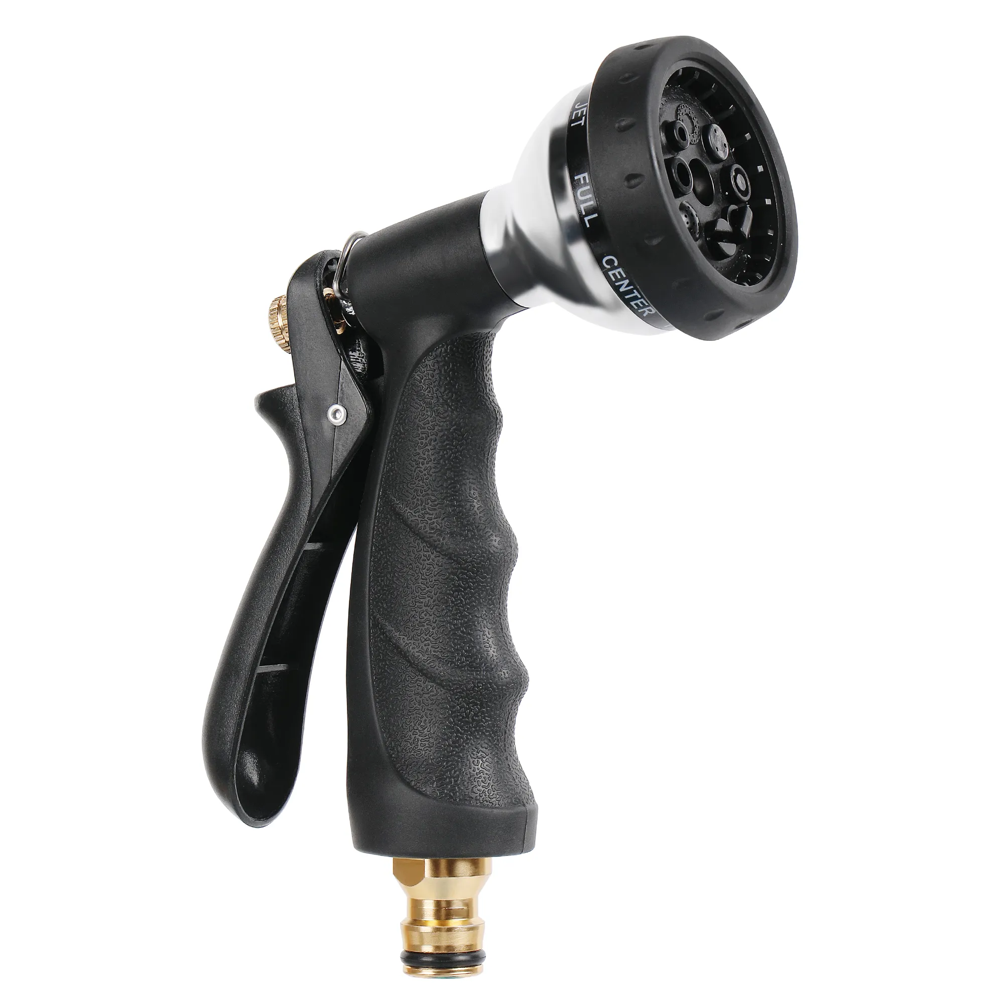 8 Watering Modes Garden Hose Nozzle, made of alloy with soft rubber coating, Ergonomic and Comfortable Handle