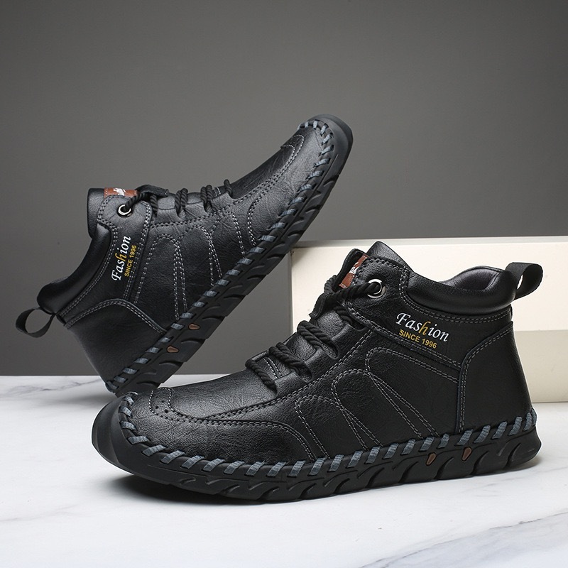 mens handmade genuine leather orthopedic boots 