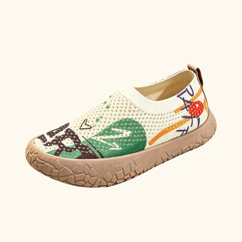 WIDERFIT® — Wide-Fit Knit Slip-On Hiking Shoes with Rubber Sole