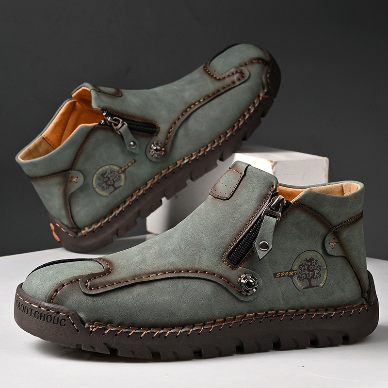 mens handmade genuine leather orthopedic boots