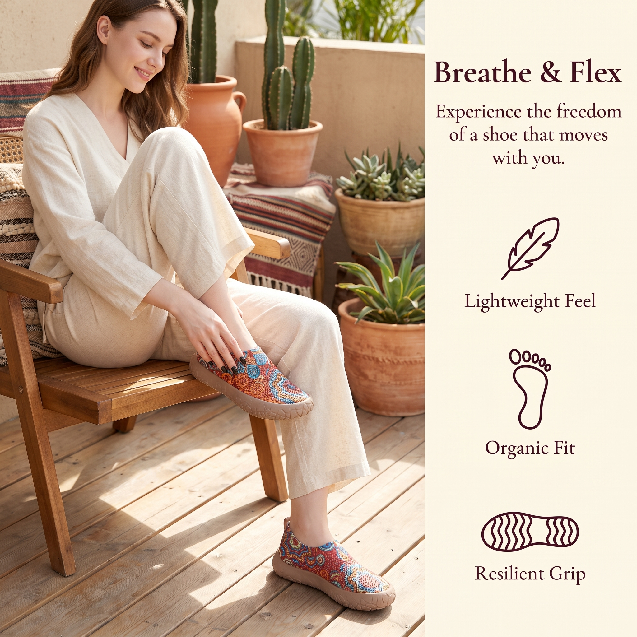 WIDERFIT® — Wide-Fit Knit Slip-On Hiking Shoes with Rubber Sole