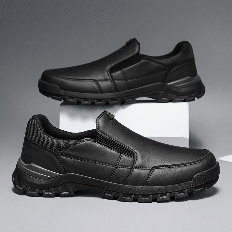 mens genuine leather orthopedic walking shoes 
