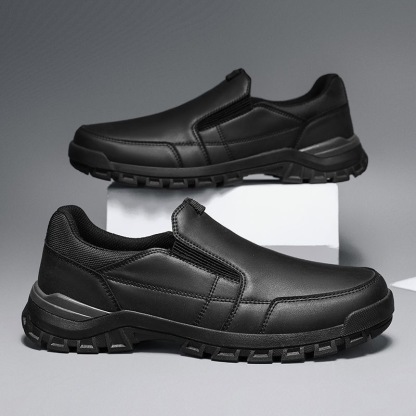 mens genuine leather orthopedic walking shoes 