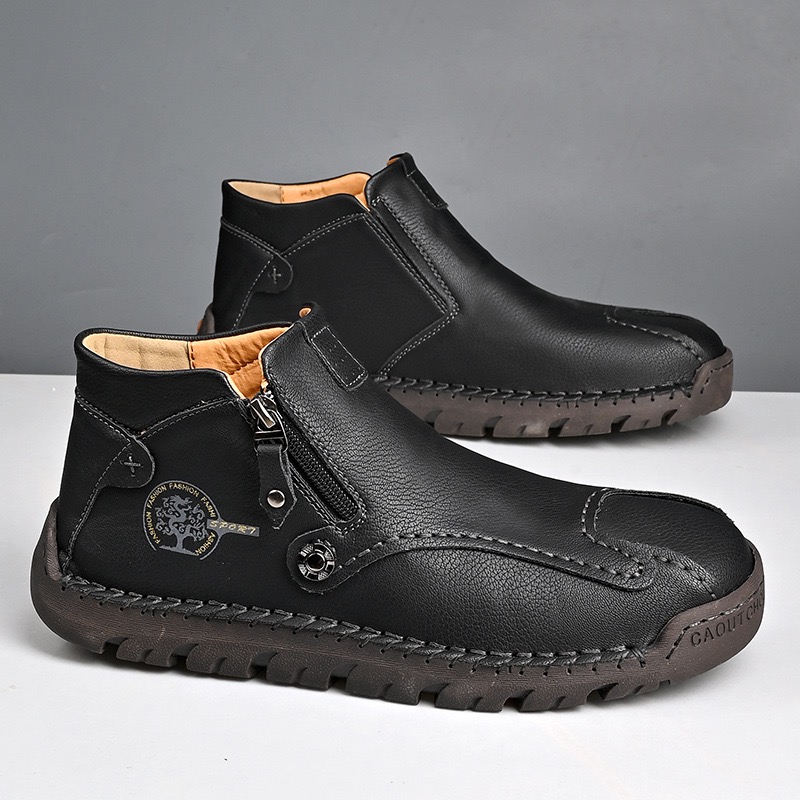 mens handmade genuine leather orthopedic boots