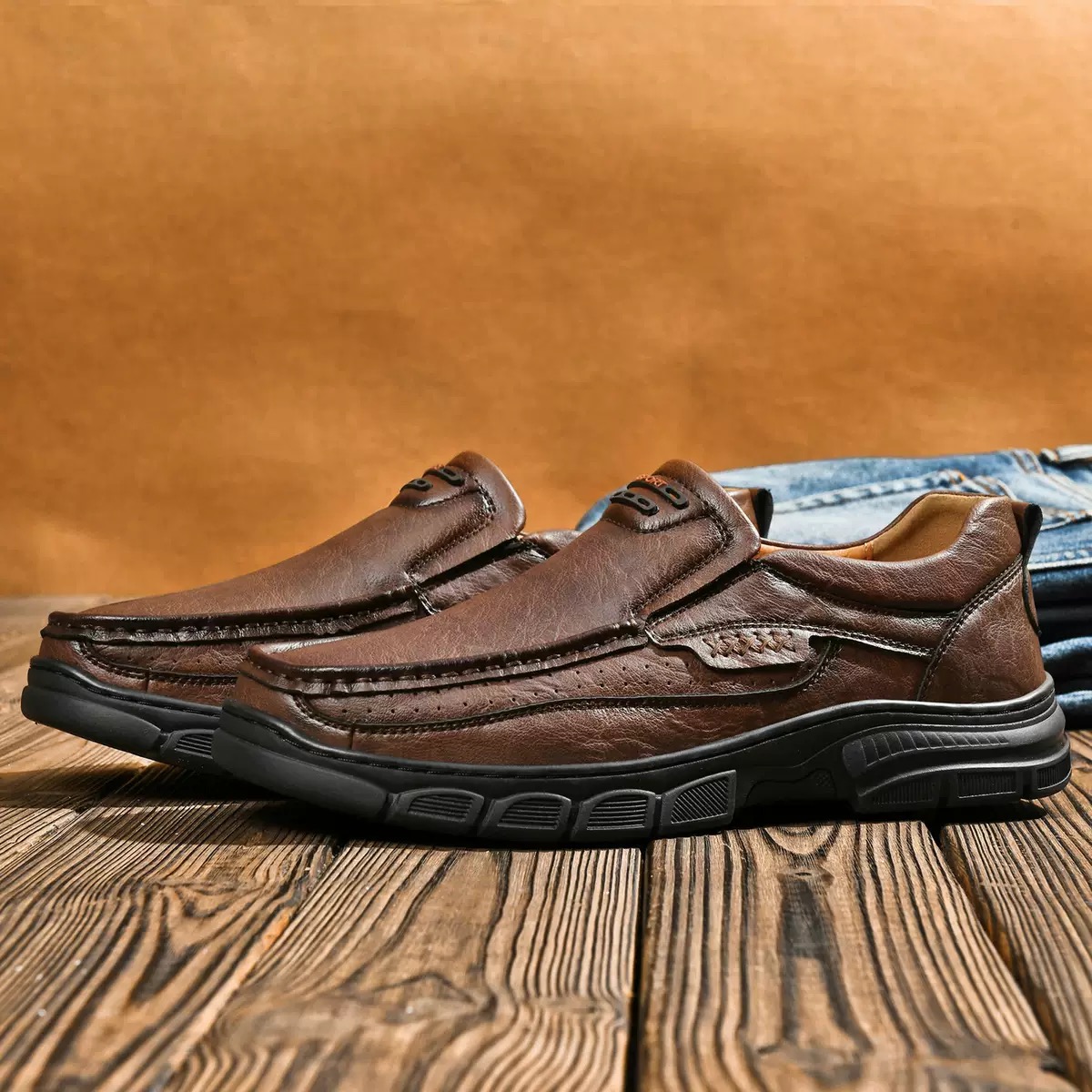 Men's Handmade Cowhide Orthopedic Loafers by VECTOSOLE 