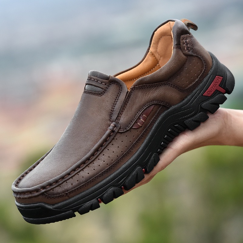 Mens Handcrafted Cowhide Orthopedic Loafers