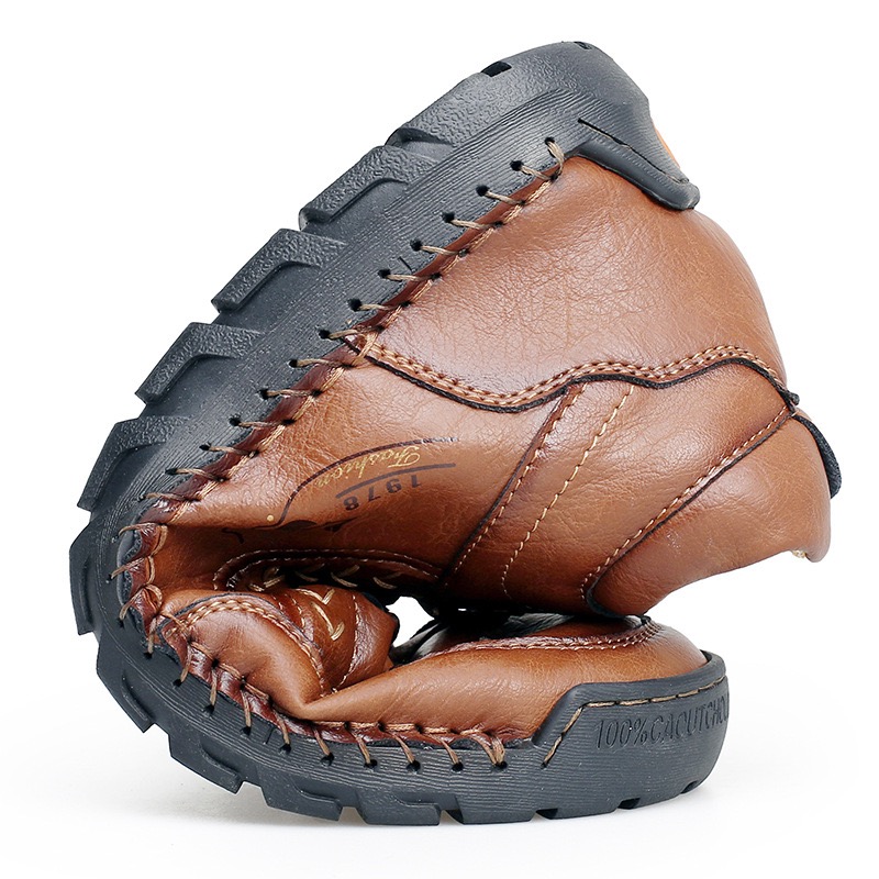 mens genuine leather orthopedic boots