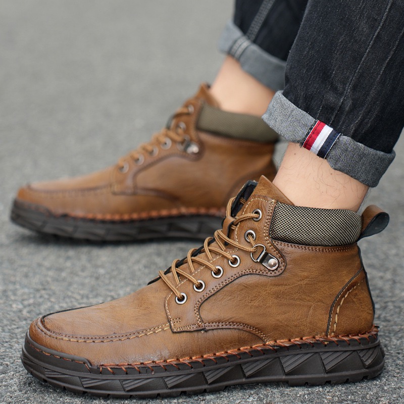 mens handmade cowhide orthopedic boots