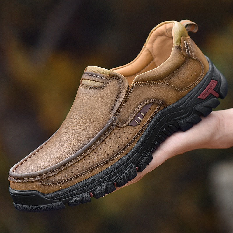 Mens Handcrafted Cowhide Orthopedic Loafers