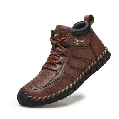 mens handmade genuine leather orthopedic boots 