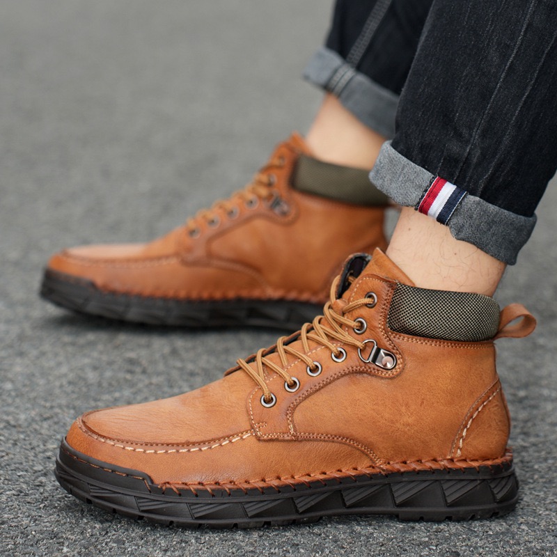 mens handmade cowhide orthopedic boots