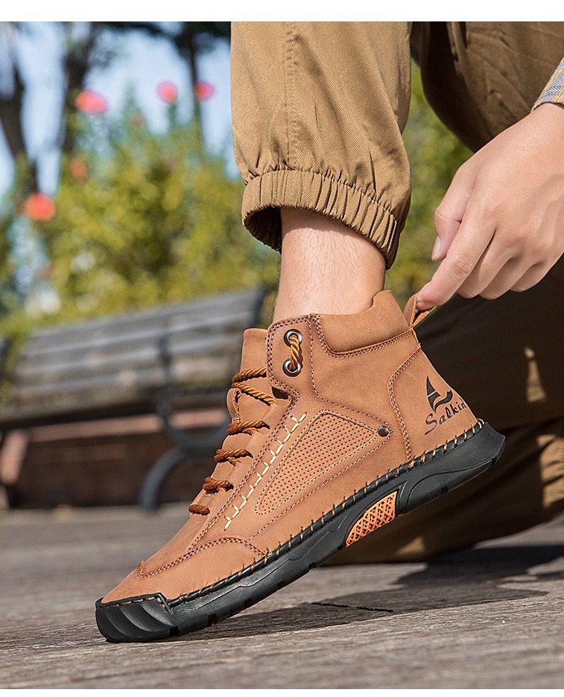 ⏰Last Day! 45% OFF 🔥HIKER®Men's Genuine Leather Outdoor Waterproof Orthopedic Walking Shoes