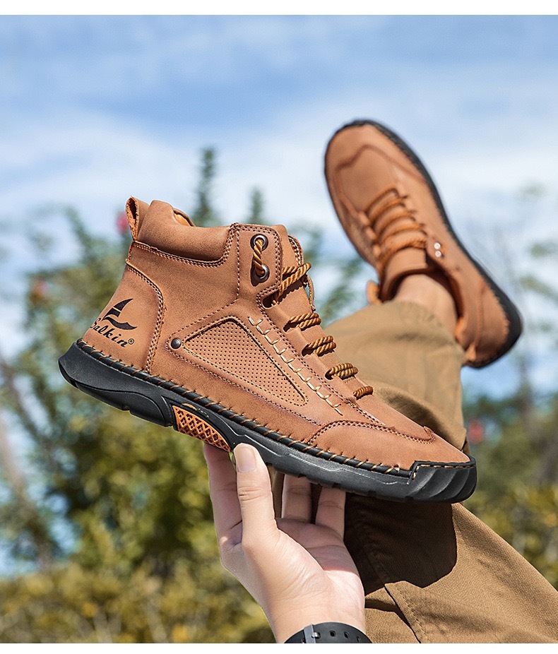 ⏰Last Day! 45% OFF 🔥HIKER®Men's Genuine Leather Outdoor Waterproof Orthopedic Walking Shoes