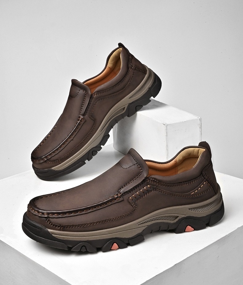 ⏰Last Day! 45% OFF 🔥HIKER®Men's Genuine Leather Outdoor Waterproof Orthopedic Walking Shoes